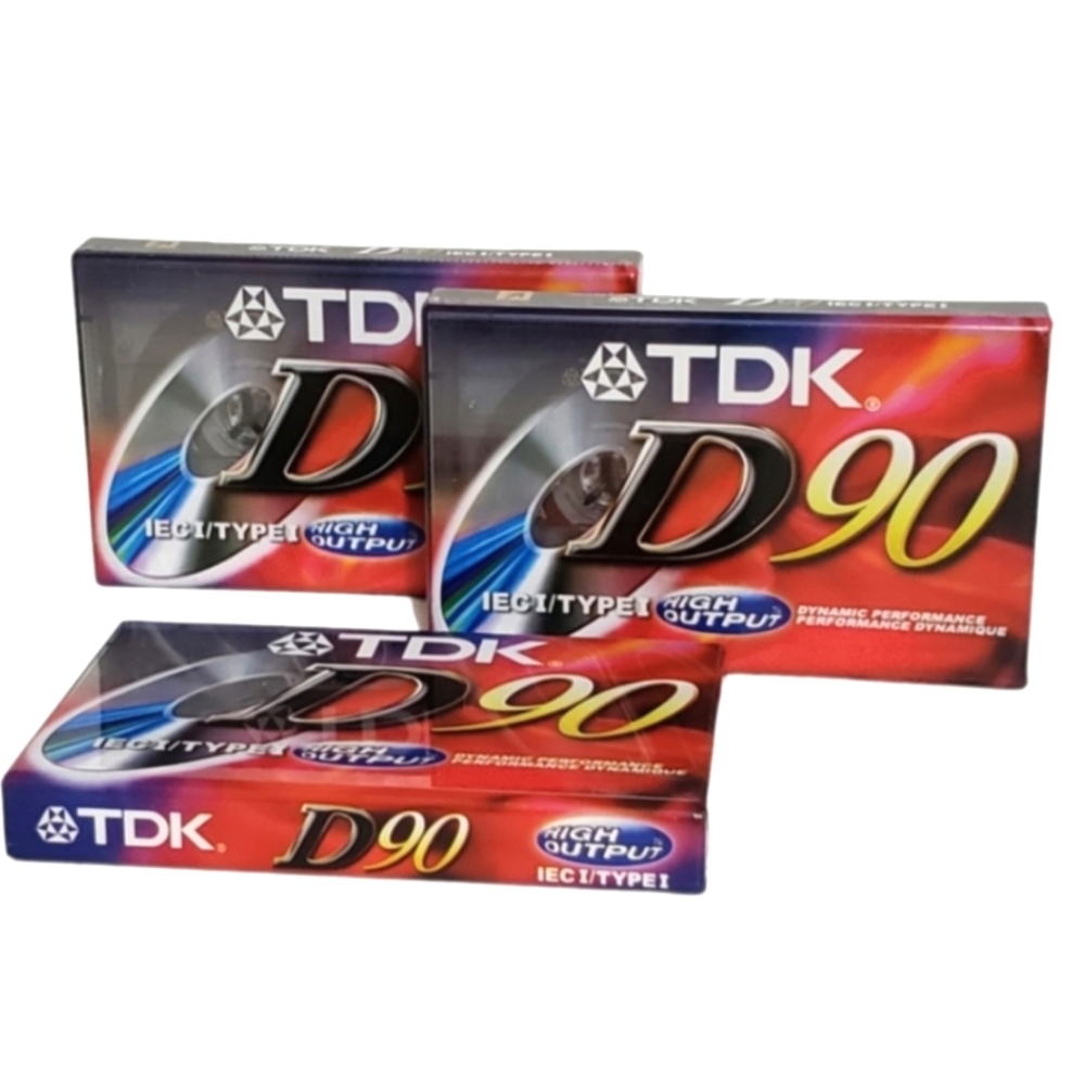 NEW 3 TDK Blank High Output D90 Cassette Tapes Sealed